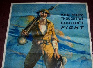 orig AND THEY THOUGHT WE COULDN ' T FIGHT Poster c1918 WWI Liberty Loan Forsythe 2
