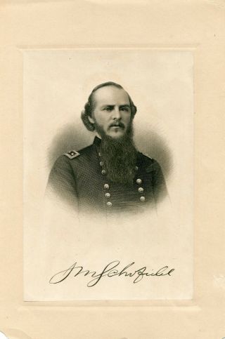 1860 - 1870 Engraving Union General John M Schofield 9 X 6 Inch