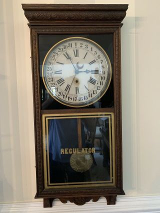 Antique Sessions Calendar Wall Regulator Clock