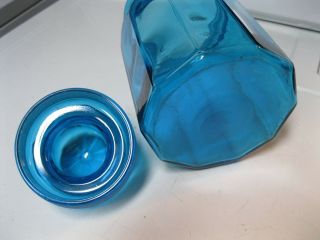 BLOWN GLASS APOTHECARY JAR 1/2 GALLON GROUND GLASS TOP 10 PANEL VTG CANISTER 4