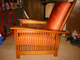 STICKLEY Spindle Morris Chair - Adjustable Back - Oak - with matching Ottoman 2