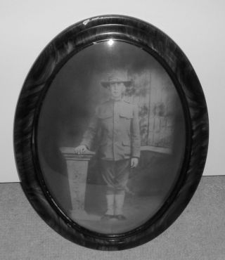 Antique Oval Frame Picture,  World War I Dough Boy