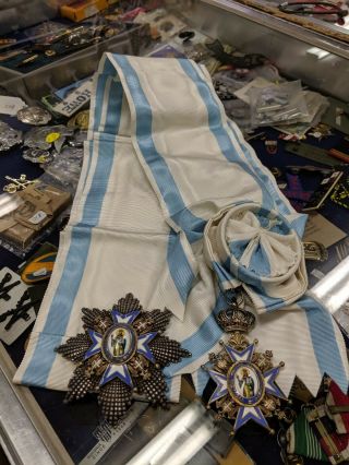 Serbia,  Kingdom Order Of St.  Sava Grand Cross Sash Order And Breast Star Look