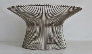 Knoll Platner Vtg Mid Century Modern Chrome Wire Metal Glass Coffee Table DWR 5