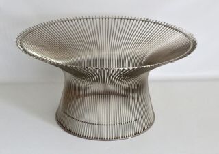 Knoll Platner Vtg Mid Century Modern Chrome Wire Metal Glass Coffee Table DWR 6