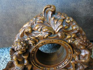 Antique Carved Cherub Victorian Mantle Clock Case Victorian Putti PICTURE FRAME? 3