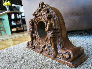 Antique Carved Cherub Victorian Mantle Clock Case Victorian Putti PICTURE FRAME? 4