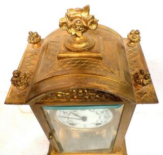Wonderful Seth Thomas Ornate Crystal Regulator With Floral Porcelain Dial - - 1895 2