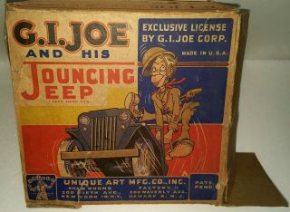 Box Only 1940s Gi Joe Jouncing Jeep Tin Wind Up Toy