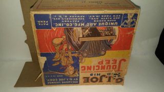 BOX ONLY 1940s GI Joe Jouncing Jeep Tin wind up Toy 2