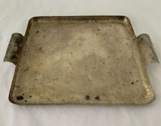 Austrian Arts and Crafts 800 Silver Hand Made Serving Tray Platter 12 1/2 