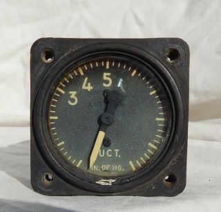 Ww2 Fighter & Trainer Aircraft Suction Gauge Instrument