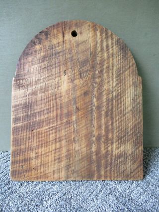 Vintage Bread Cutting Board Primitive Tombstone Shape Pine Wood,  14 " X 11 - 1/2