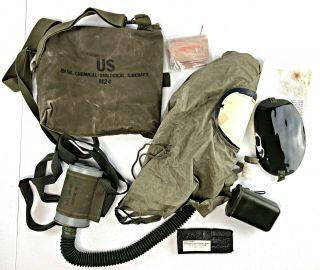 American Msa 1988 Aircrew Gas Mask Respirator - Wp Bag Hood Tinted Outsert