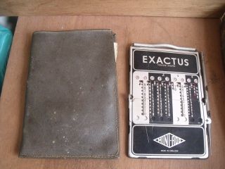 Vintage Exactus Mini Add Pocket Slide Calculator Adding Machine £ S D