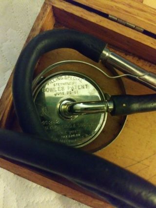 Antique Stethoscope Bowles ' Pilling & Son S45382 Philadelphia USA Wood Box 3