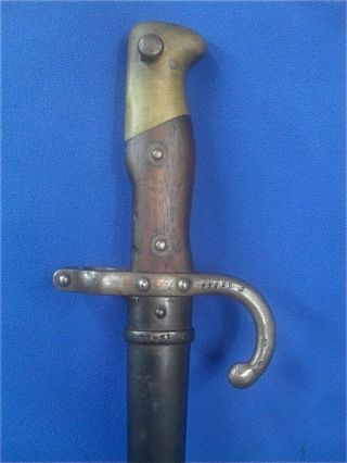 WW1 French Army Gras Rifle Sword Bayonet with Scabbard & matching Numbers 13554 12