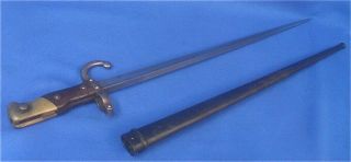 WW1 French Army Gras Rifle Sword Bayonet with Scabbard & matching Numbers 13554 7