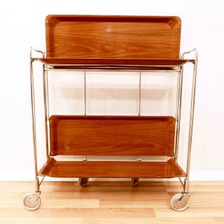 Vintage Trolley Collapsible Bar Cart,  1970s