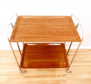 Vintage Trolley Collapsible Bar Cart,  1970s 2