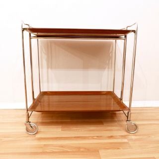 Vintage Trolley Collapsible Bar Cart,  1970s 4