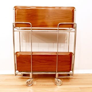 Vintage Trolley Collapsible Bar Cart,  1970s 7