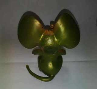 Vintage 1968 Russ Berrie Oily rubber Jiggler Mouse yellow / green 3