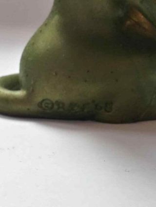 Vintage 1968 Russ Berrie Oily rubber Jiggler Mouse yellow / green 7