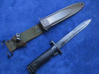 Us M Five Military Bayonet And Scabbard Made By Milpar