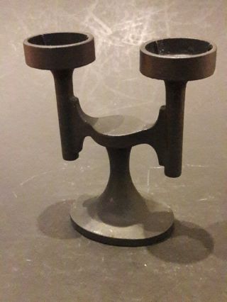 A Rare Robert Welch Chipping Campden Cast iron double candle holder - 1960 ' s 5