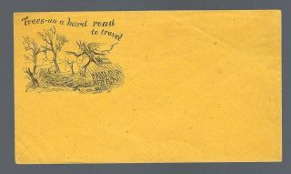 Vintage Civil War Era Patriotic Envelope - Trees On Hard Road To Travel Cartoon