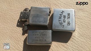 Vintage Zippo Petrol Lighter Vietnam War DAU TIEGN 67 - 68 5