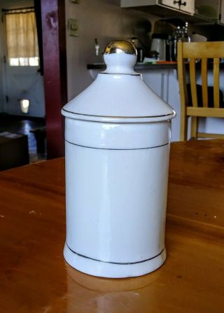 ANTIQUE PORCELAIN OR CERAMIC L.  S.  D.  APOTHECARY JAR 7