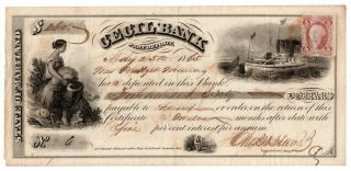 Civil War 1865 Maryland Certificate Cecil Bank Ornate