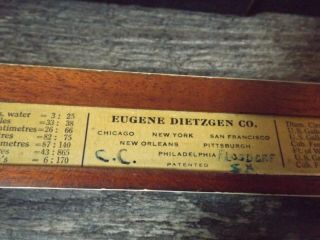 Antique Eugene Dietzgen Phillips Mahogany Wood Slide Rule 1914 - 15 4