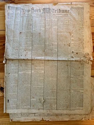 April 22 1865 Assassination Abraham Lincoln York Tribune Newspaper Memorial