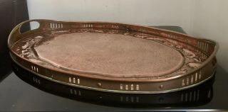 Large (58cm) Fine Arts & Crafts Newlyn School Copper Tray - Impressed “Newlyn” 12