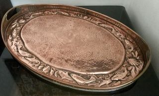 Large (58cm) Fine Arts & Crafts Newlyn School Copper Tray - Impressed “Newlyn” 2