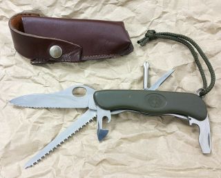 Authentic Military Folding Knife Victorinox Serrated Blade German Army Multitool