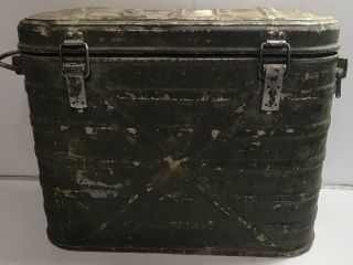 Vintage 1976 Us Military Army Food Cooler Container Metal Has Wear Rare