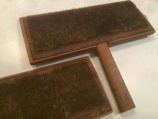 Vintage Primitive Old Whittemore No.  10 Cotton Carder Wool Comb L.  S.  Watson Co. 6