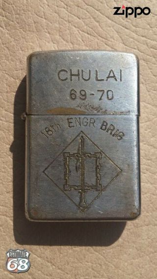 Vintage Zippo Petrol Lighter Vietnam War Chu Lai 69 - 70