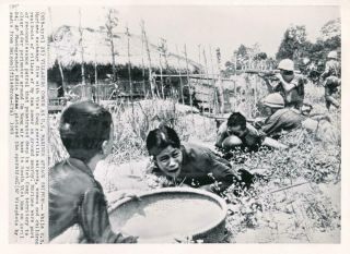 1965 Vietnam Associated Press Wire Photo Marines By Eddie Adams