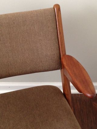 Vintage Mid - Century Modern Teak/Wool Lounge Chair 5