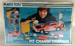 Vintage Marx Toy Play - Set Pit Change Charger Car Model Kit
