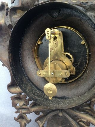 Antique french clock cast iron bronze tone 19th century Empire style pro patria 4