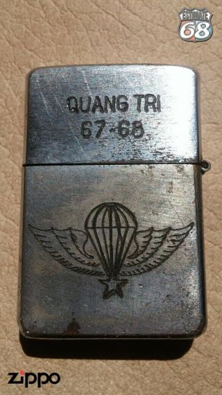 Vintage Zippo Petrol Lighter Vietnam War Quang Tri 67 - 68