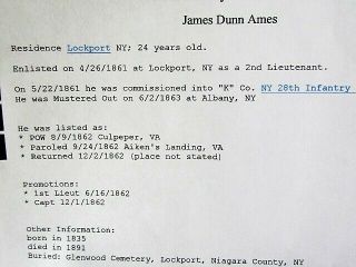 28th York Infantry Captain James Dunn Ames cdv photograph 5
