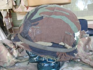 US M - 1 Helmet with Camouflage Cover,  Liner & Shell 3