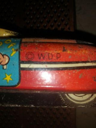 OLD ANTIQUE VTG TIN LITHO TOY CAR MARX DISNEY WIND - UP MICKEY MINNIE DONALD PLUTO 6